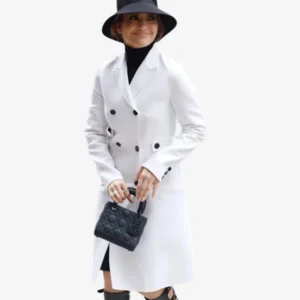 Jennifer Lopez Movie Unstoppable 2024 Premiere Double-Breasted White Trench Coat