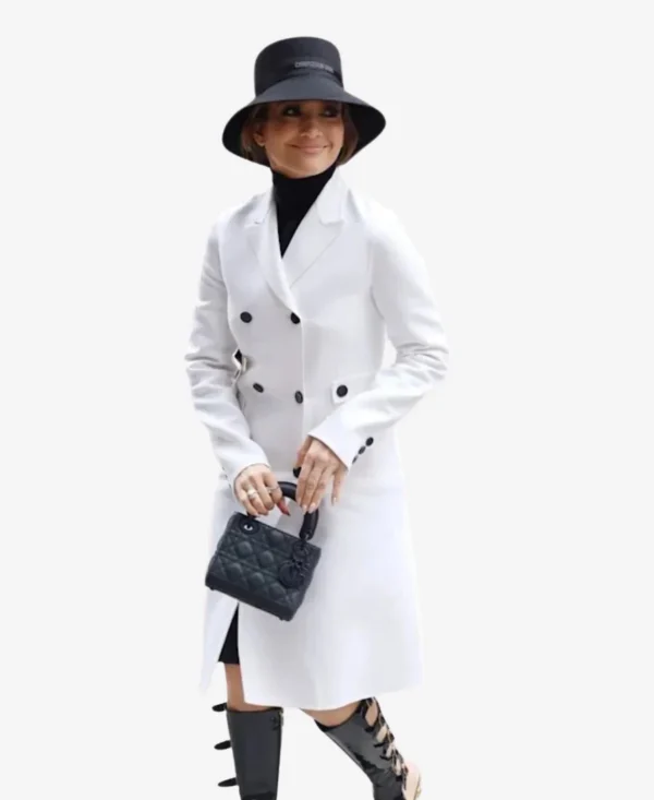 Jennifer Lopez Movie Unstoppable 2024 Premiere Double-Breasted White Trench Coat