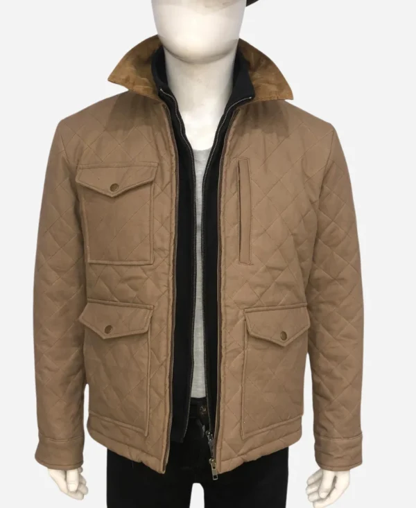 Kevin Costner Quilted Brown Jacket